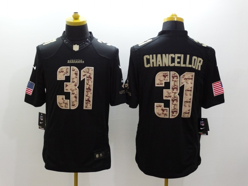 Men's Seattle Seahawks Kam Chancellor #31 Black Jersey